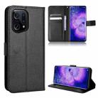 For OPPO Find X5 Diamond Texture Leather Phone Case(Black) - 1