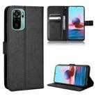 For Xiaomi Redmi Note 10 4G / Note 10S Diamond Texture Leather Phone Case(Black) - 1