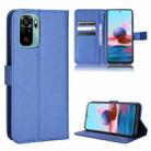 For Xiaomi Redmi Note 10 4G / Note 10S Diamond Texture Leather Phone Case(Blue) - 1