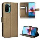 For Xiaomi Redmi Note 10 4G / Note 10S Diamond Texture Leather Phone Case(Brown) - 1