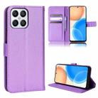 For Honor X8 Diamond Texture Leather Phone Case(Purple) - 1