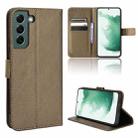 For Samsung Galaxy S22+ 5G Diamond Texture Leather Phone Case(Brown) - 1