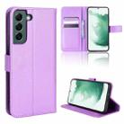 For Samsung Galaxy S22+ 5G Diamond Texture Leather Phone Case(Purple) - 1