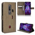 For ZTE nubia Red Magic 7 Diamond Texture Leather Phone Case(Brown) - 1