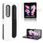 For Samsung Galaxy Z Fold3 5G Diamond Texture Leather Phone Case(White) - 1