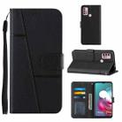 For Motorola Moto G10 Stitching Calf Texture Buckle Leather Phone Case(Black) - 1