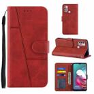 For Motorola Moto G10 Stitching Calf Texture Buckle Leather Phone Case(Red) - 1