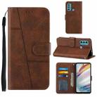 For Motorola Moto G40 / G60 Stitching Calf Texture Buckle Leather Phone Case(Brown) - 1