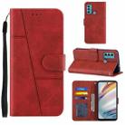 For Motorola Moto G40 / G60 Stitching Calf Texture Buckle Leather Phone Case(Red) - 1