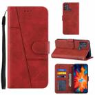 For Motorola Moto G50 Stitching Calf Texture Buckle Leather Phone Case(Red) - 1