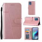 For Motorola Moto G100 / Edge S Stitching Calf Texture Buckle Leather Phone Case(Pink) - 1