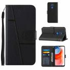 For Motorola Moto G Play 2021 Stitching Calf Texture Buckle Leather Phone Case(Black) - 1