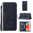 For Motorola Moto G Play 2021 Stitching Calf Texture Buckle Leather Phone Case(Blue) - 1