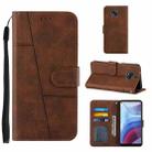 For Motorola Moto G Power 2021 Stitching Calf Texture Buckle Leather Phone Case(Brown) - 1