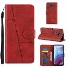 For Motorola Moto G Power 2021 Stitching Calf Texture Buckle Leather Phone Case(Red) - 1