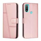 For Motorola Moto E20 / E30 / E40 Stitching Calf Texture Buckle Leather Phone Case(Pink) - 1