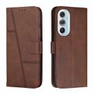 For Motorola Edge X30 Stitching Calf Texture Buckle Leather Phone Case(Brown) - 1