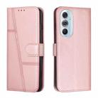 For Motorola Edge X30 Stitching Calf Texture Buckle Leather Phone Case(Pink) - 1