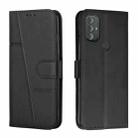 For Motorola Moto G Power 2022 Stitching Calf Texture Buckle Leather Phone Case(Black) - 1