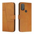 For Motorola Moto G Power 2022 Stitching Calf Texture Buckle Leather Phone Case(Yellow) - 1