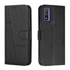 For Motorola Moto G Pure Stitching Calf Texture Buckle Leather Phone Case(Black) - 1