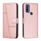 For Motorola Moto G Pure Stitching Calf Texture Buckle Leather Phone Case(Pink) - 1