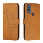 For Motorola Moto G Pure Stitching Calf Texture Buckle Leather Phone Case(Yellow) - 1