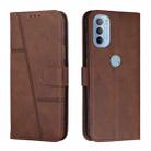 For Motorola Moto G31 / G41 Stitching Calf Texture Buckle Leather Phone Case(Brown) - 1