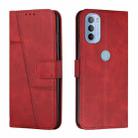 For Motorola Moto G31 / G41 Stitching Calf Texture Buckle Leather Phone Case(Red) - 1