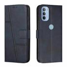 For Motorola Moto G31 / G41 Stitching Calf Texture Buckle Leather Phone Case(Blue) - 1