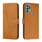 For Motorola Moto G60S Stitching Calf Texture Buckle Leather Phone Case(Yellow) - 1