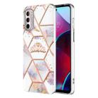 For Motorola Moto G Stylus (2022) Splicing Marble Flower Pattern TPU Phone Case(Crown) - 1