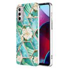 For Motorola Moto G Stylus (2022) Splicing Marble Flower Pattern TPU Phone Case(Blue Flower) - 1