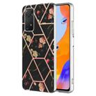 For Xiaomi Redmi Note 11 Pro 5G / 4G Splicing Marble Flower Pattern TPU Phone Case(Black Flower) - 1