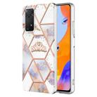 For Xiaomi Redmi Note 11 Pro 5G / 4G Splicing Marble Flower Pattern TPU Phone Case(Crown) - 1