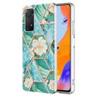 For Xiaomi Redmi Note 11 Pro 5G / 4G Splicing Marble Flower Pattern TPU Phone Case(Blue Flower) - 1