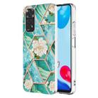 For Xiaomi Redmi Note 11S/ Note 11 4G Splicing Marble Flower Pattern TPU Phone Case(Blue Flower) - 1