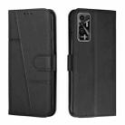 For Tecno Pova 2 Stitching Calf Texture Buckle Leather Phone Case(Black) - 1