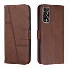 For Tecno Pova 2 Stitching Calf Texture Buckle Leather Phone Case(Brown) - 1