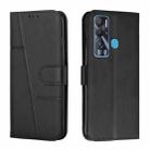 For Tecno Pova Neo Stitching Calf Texture Buckle Leather Phone Case(Black) - 1