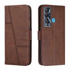 For Tecno Pova Neo Stitching Calf Texture Buckle Leather Phone Case(Brown) - 1