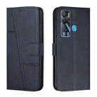 For Tecno Pova Neo Stitching Calf Texture Buckle Leather Phone Case(Blue) - 1