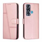 For Tecno Pova Neo Stitching Calf Texture Buckle Leather Phone Case(Pink) - 1