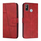 For Tecno Spark Go 2020 / Spark 6 Go Stitching Calf Texture Buckle Leather Phone Case(Red) - 1