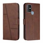 For Infinix Hot 10 Stitching Calf Texture Buckle Leather Phone Case(Brown) - 1