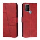 For Infinix Hot 10 Stitching Calf Texture Buckle Leather Phone Case(Red) - 1