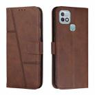For Infinix Hot 10i Stitching Calf Texture Buckle Leather Phone Case(Brown) - 1