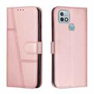 For Infinix Hot 10i Stitching Calf Texture Buckle Leather Phone Case(Pink) - 1