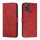 For Infinix Hot 10 Play / Smart 5 2021 Stitching Calf Texture Buckle Leather Phone Case(Red) - 1