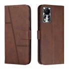For Infinix Hot 11S NFC Stitching Calf Texture Buckle Leather Phone Case(Brown) - 1